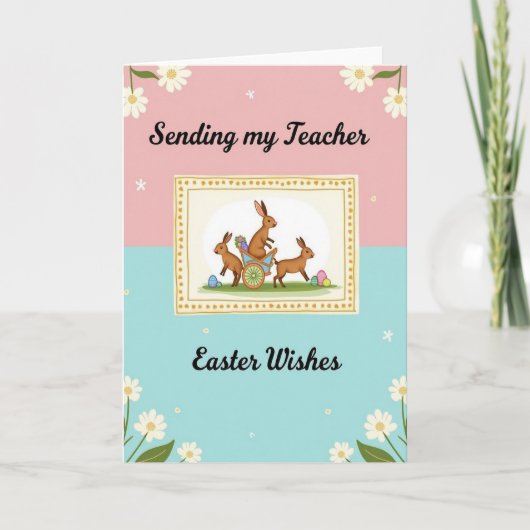 Daisy Blooms Easter Wishes Card カード (正面)