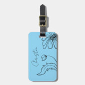 Daisy blue Luggage Tag ラゲッジタグ (正面縦)