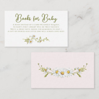 Daisy Books For Baby Pink Botanical Baby Shower  エンクロージャーカード