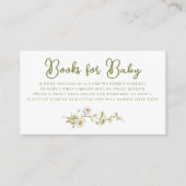 Daisy Books For Baby Pink Botanical Baby Shower エンクロージャーカード (正面)