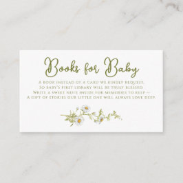Daisy Books For Baby Pink Botanical Baby Shower  エンクロージャーカード