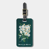 Daisy Bouquet Handpainted Gouache Custom Name ラゲッジタグ (正面縦)