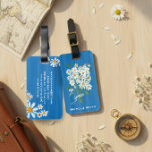 Daisy Bouquet Handpainted Gouache Custom Name ラゲッジタグ