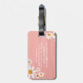 Daisy Bouquet Handpainted Gouache Custom Name ラゲッジタグ (裏面縦)