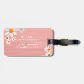 Daisy Bouquet Handpainted Gouache Custom Name ラゲッジタグ (裏面横)