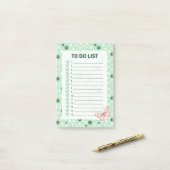 Daisy & Butterfly Checklist To Do List Notepad ポストイット (デスク上)