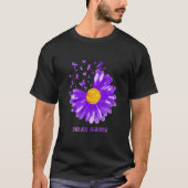 Daisy Butterfly Purple Ribbon Overdose Awareness Tシャツ (正面)