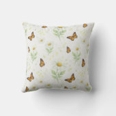 Daisy Butterfly Throw Pillow - Inspirational Decor クッション (裏面)