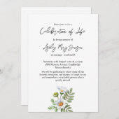 Daisy Celebration of Life Funeral 招待状 (正面/裏面)