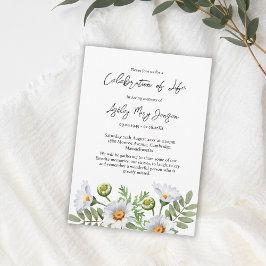 Daisy Celebration of Life Funeral 招待状