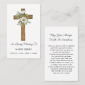 Daisy Cross Memorial Funeral Prayer Card 名刺 (正面/裏面)