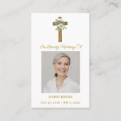 Daisy Cross Memorial Photo Funeral Prayer Card 名刺 (正面)