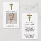 Daisy Cross Memorial Photo Funeral Prayer Card 名刺 (正面/裏面)