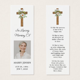 Daisy Cross Photo Funeral Bookmark