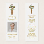 Daisy Cross Photo Funeral Bookmark (正面&裏面)