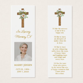 Daisy Cross Photo Funeral Bookmark