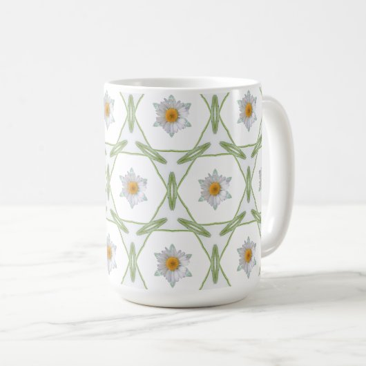 Daisy Design - Geometric Daisy Design Cup コーヒーマグカップ (正面右)