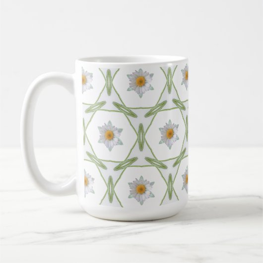 Daisy Design - Geometric Daisy Design Cup コーヒーマグカップ (左)