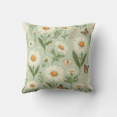 Daisy Dreams – Floral & Butterfly Throw Pillow クッション (裏面)