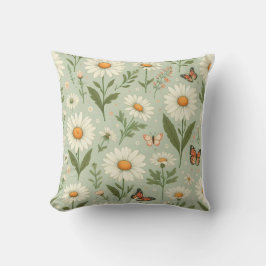 Daisy Dreams – Floral & Butterfly Throw Pillow クッション