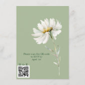 Daisy Earthy Sage & Botanical Greenery Wedding エンクロージャーカード (裏面)