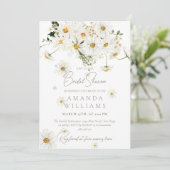Daisy Elegant Wildflower Modern Bridal Shower 招待状 (スタンド正面)
