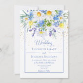 Daisy & Field Flowers Bouquet Wedding Invitation 招待状 (正面)