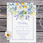Daisy & Field Flowers Bouquet Wedding Invitation 招待状