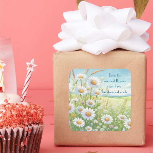 Daisy Field & Quote	 スクエアシール (パーティー)