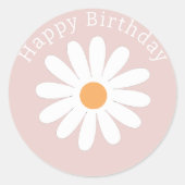 Daisy First Birthday Decor  sticker ラウンドシール (正面)