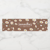  Daisy Floral Birthday Water Bottle Label  ペットボトルラベル (シングルラベル)