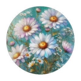 Daisy Floral Glass Cutting Board カッティングボード