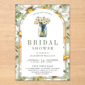 Daisy Floral Mason Jar Bridal Shower アクリル招待状 (正面)
