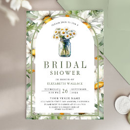 Daisy Floral Mason Jar Bridal Shower アクリル招待状