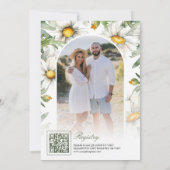 Daisy Floral Mason Jar Photo QR Code Bridal Shower 招待状 (裏面)