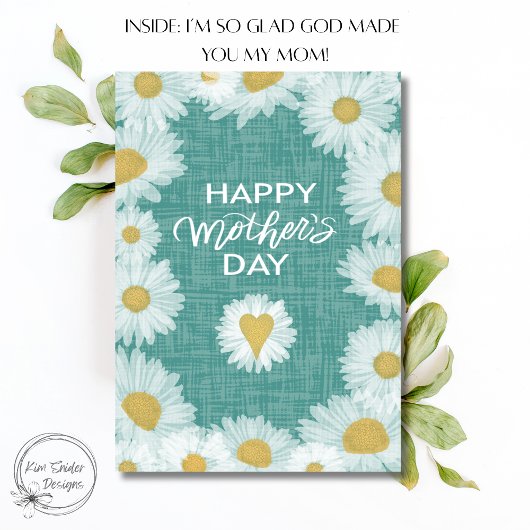 Daisy Florals Happy Mother's Day  カード
