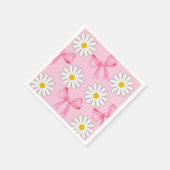 Daisy Flower and Bow Napkin スタンダードカクテルナプキン (角)