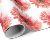 DAISY FLOWER beautiful watercolor daisies pink  ラッピングペーパー (ロールコーナー)