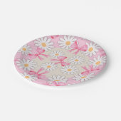 Daisy Flower Bow Paper Plates 7" Round Paper Plate ペーパープレート (アングル)