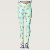 Daisy Flower Cute Floral Pastel Pattern レギンス (正面)