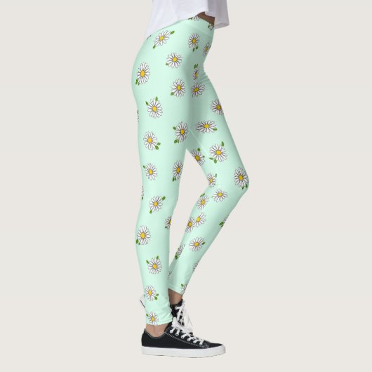 Daisy Flower Cute Floral Pastel Pattern レギンス (右)