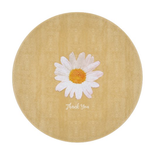 Daisy Flower Dream – Summer Botanical Thank You カッティングボード (正面)