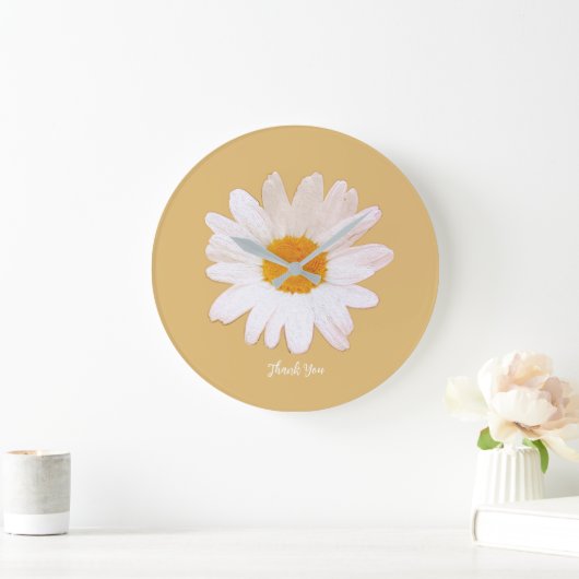 Daisy Flower Dream – Summer Botanical Thank You ラージ壁時計 (ホーム)