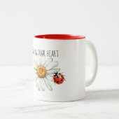Daisy Flower Ladybug ツートーンマグカップ (正面右)