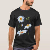 Daisy Flower Motif For Botanical Sketch Floral Tシャツ (正面)