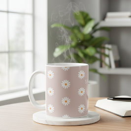 Daisy Flower Mug, Daisy Flower Mug, Custom Daisy  コーヒーマグカップ