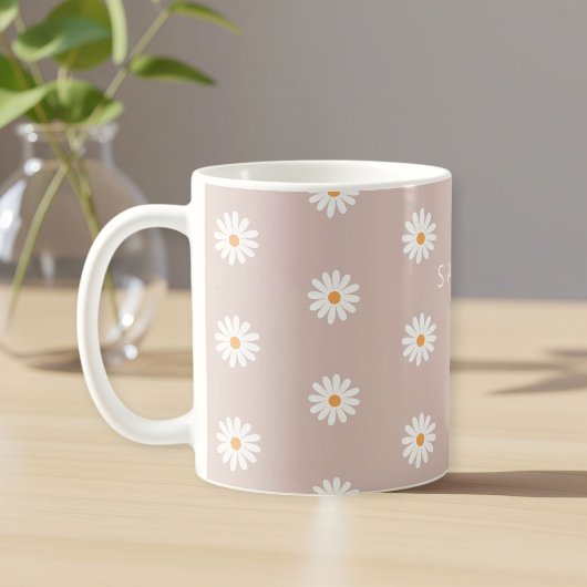 Daisy Flower Mug, Daisy Flower Mug, Custom Daisy  コーヒーマグカップ