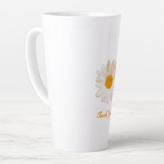 Daisy Flower Mug – Summer Botanical Cozy カフェラテマグ (左アングル)