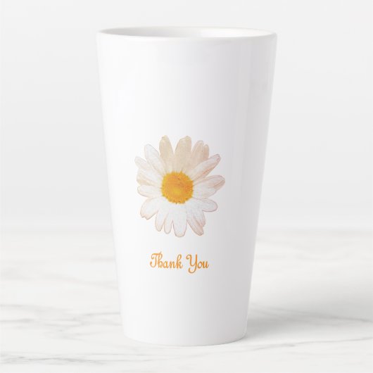 Daisy Flower Mug – Summer Botanical Cozy カフェラテマグ (正面)