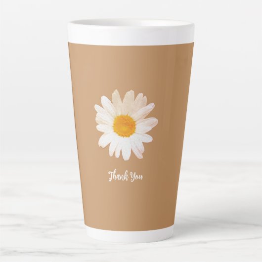 Daisy Flower Mug – Summer Botanical Cozy カフェラテマグ (正面)